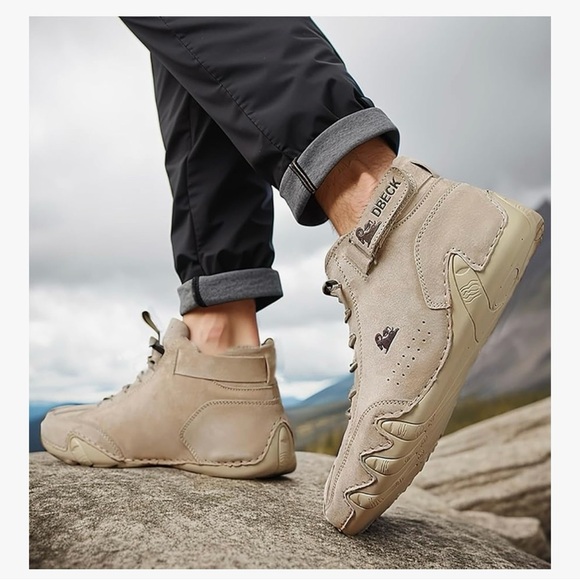 NEW Unisex suede Velcro leather Ankle Boots hiking waterproof  lightweight shoe - Picture 1 of 14